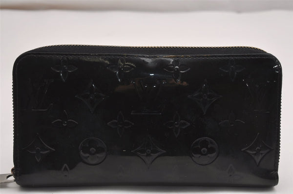Authentic Louis Vuitton Vernis Zippy Wallet Long Purse Black M90075 LV 3007J