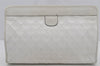 Authentic CHANEL Calf Skin Matelasse CoCo Mark Clutch Hand Bag Purse White 3010J