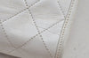 Authentic CHANEL Calf Skin Matelasse CoCo Mark Clutch Hand Bag Purse White 3010J