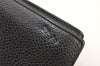 Authentic CHANEL Caviar Skin CC Logo Bifold Long Wallet Black Junk 3010K