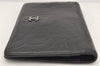 Authentic CHANEL Camellia Calf Skin CC Logo Bifold Long Wallet Purse Black 3011K