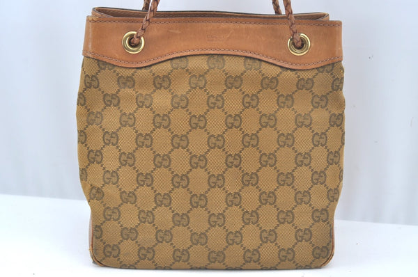 Authentic GUCCI Vintage Shoulder Tote Bag GG Canvas Leather 109143 Brown 3012J
