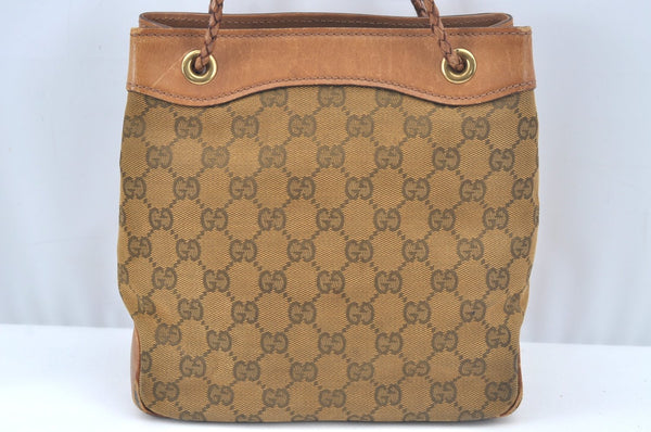 Authentic GUCCI Vintage Shoulder Tote Bag GG Canvas Leather 109143 Brown 3012J