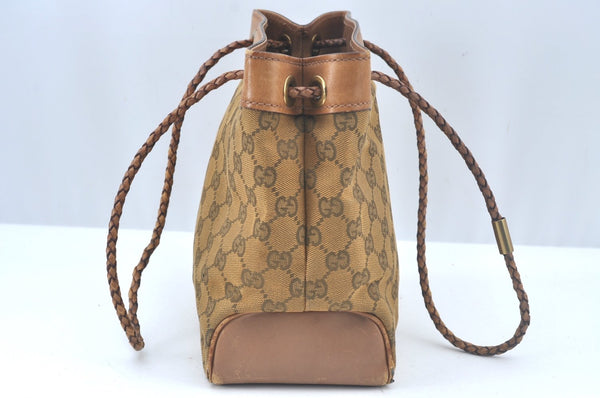Authentic GUCCI Vintage Shoulder Tote Bag GG Canvas Leather 109143 Brown 3012J