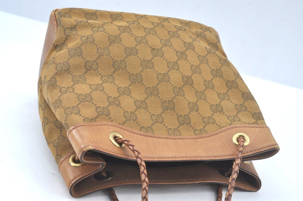 Authentic GUCCI Vintage Shoulder Tote Bag GG Canvas Leather 109143 Brown 3012J