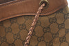 Authentic GUCCI Vintage Shoulder Tote Bag GG Canvas Leather 109143 Brown 3012J