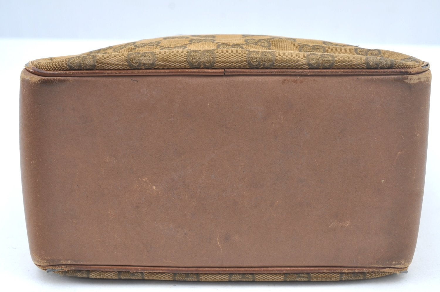 Authentic GUCCI Vintage Shoulder Tote Bag GG Canvas Leather 109143 Brown 3012J