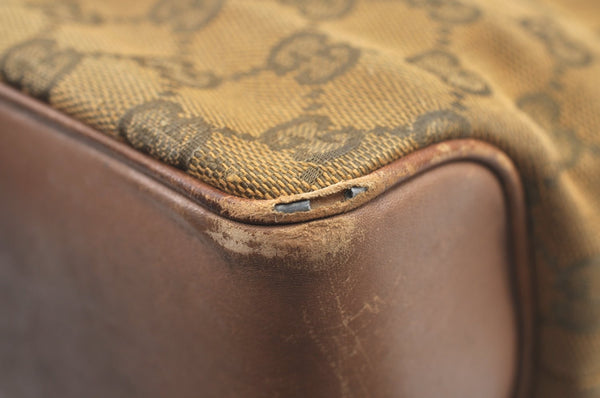 Authentic GUCCI Vintage Shoulder Tote Bag GG Canvas Leather 109143 Brown 3012J