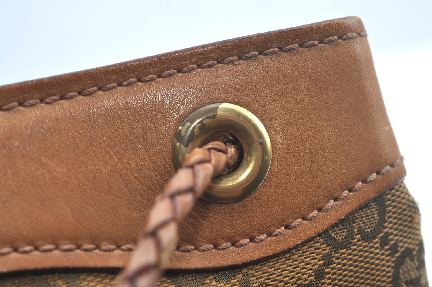 Authentic GUCCI Vintage Shoulder Tote Bag GG Canvas Leather 109143 Brown 3012J