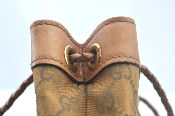 Authentic GUCCI Vintage Shoulder Tote Bag GG Canvas Leather 109143 Brown 3012J