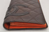 Authentic CHANEL Calf Skin Cambon Line CC Logo Bifold Long Wallet Brown 3012K