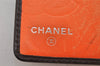 Authentic CHANEL Calf Skin Cambon Line CC Logo Bifold Long Wallet Brown 3012K