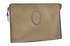 Authentic YVES SAINT LAURENT Clutch Hand Bag Purse PVC Leather Beige 3013J