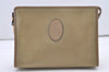 Authentic YVES SAINT LAURENT Clutch Hand Bag Purse PVC Leather Beige 3013J