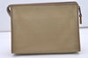 Authentic YVES SAINT LAURENT Clutch Hand Bag Purse PVC Leather Beige 3013J