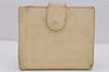 Authentic CHANEL Caviar Skin CC Logo Bifold Wallet Purse Cream White 3013K