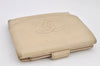 Authentic CHANEL Caviar Skin CC Logo Bifold Wallet Purse Cream White 3013K