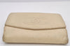 Authentic CHANEL Caviar Skin CC Logo Bifold Wallet Purse Cream White 3013K