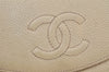 Authentic CHANEL Caviar Skin CC Logo Bifold Wallet Purse Cream White 3013K