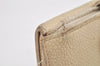Authentic CHANEL Caviar Skin CC Logo Bifold Wallet Purse Cream White 3013K