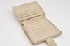 Authentic CHANEL Caviar Skin CC Logo Bifold Wallet Purse Cream White 3013K