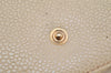 Authentic CHANEL Caviar Skin CC Logo Bifold Wallet Purse Cream White 3013K