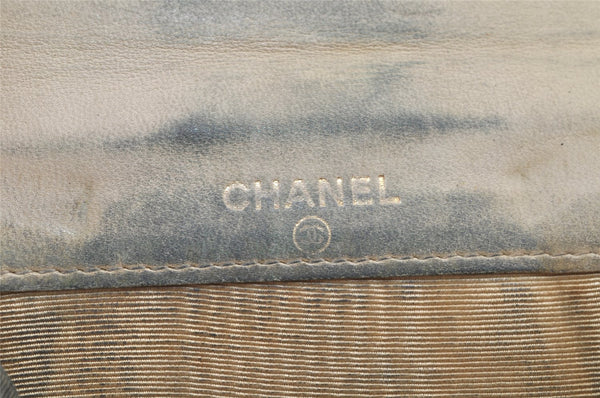 Authentic CHANEL Caviar Skin CC Logo Bifold Wallet Purse Cream White 3013K
