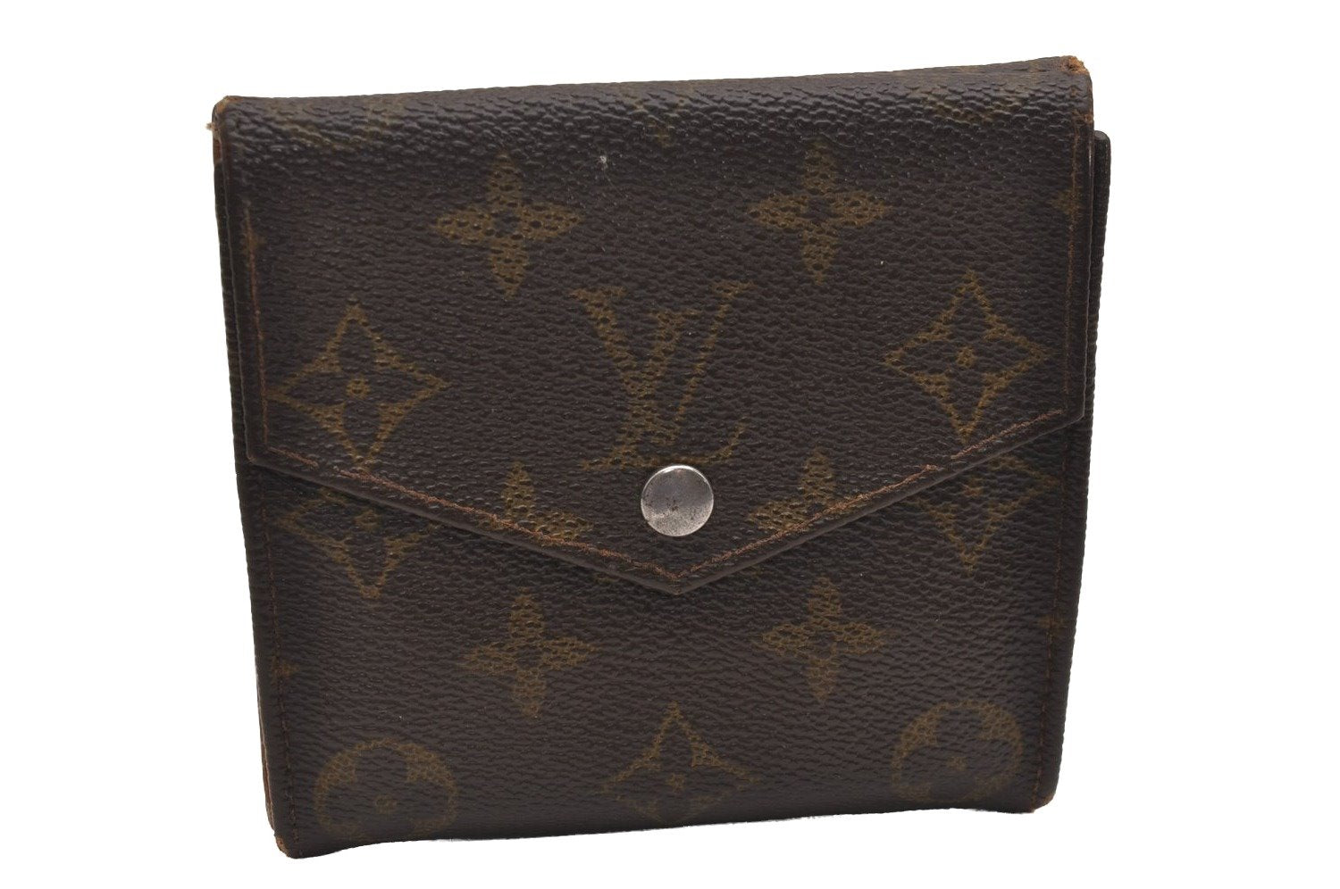 Authentic Louis Vuitton Monogram Porte Monnaie Billets Wallet M61660 Junk 3015J