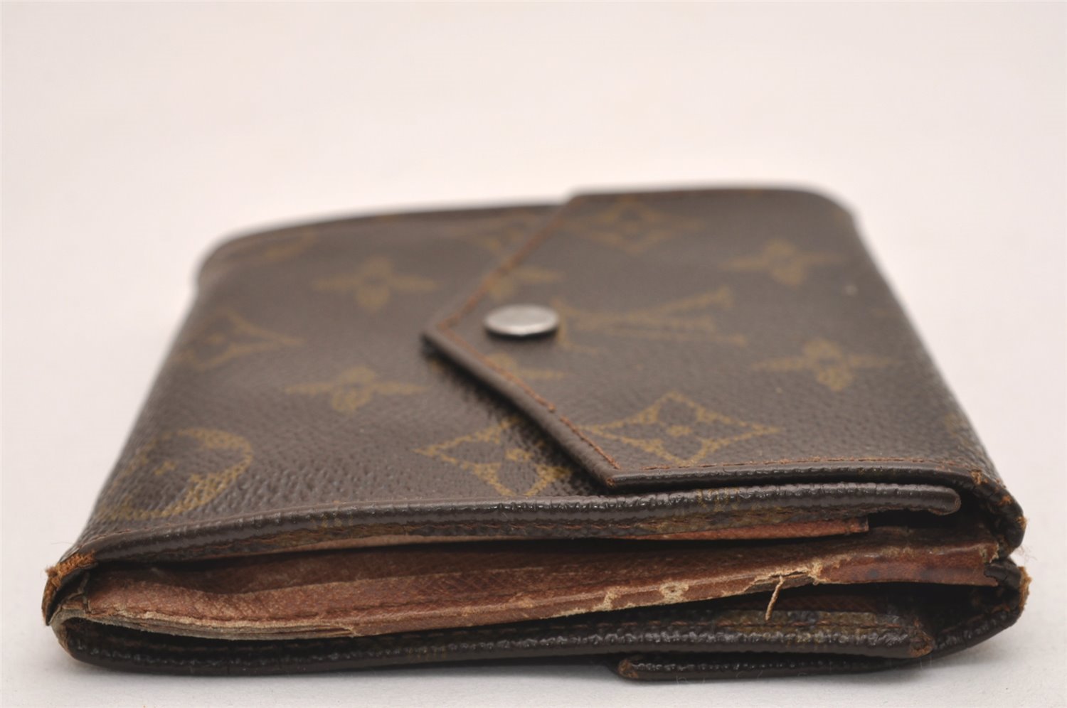 Authentic Louis Vuitton Monogram Porte Monnaie Billets Wallet M61660 Junk 3015J