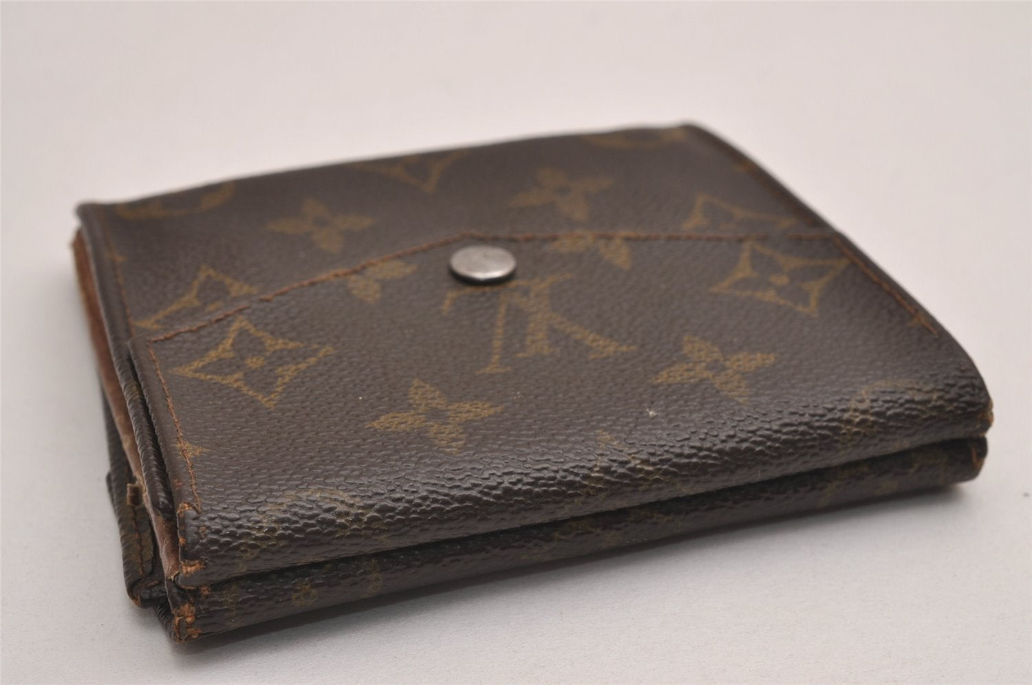 Authentic Louis Vuitton Monogram Porte Monnaie Billets Wallet M61660 Junk 3015J