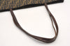 Authentic FENDI Zucca Vintage Shoulder Tote Bag Canvas Leather Brown 3018J