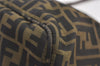 Authentic FENDI Zucca Vintage Shoulder Tote Bag Canvas Leather Brown 3018J