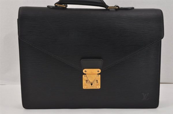 Authentic Louis Vuitton Epi Serviette Conseiller Briefcase Black M54422 LV 3018K