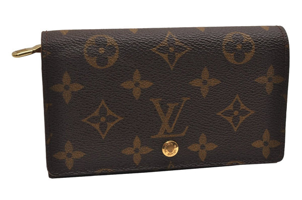 Auth Louis Vuitton Monogram Porte Monnaie Billets Tresor Wallet M61730 LV 3021J