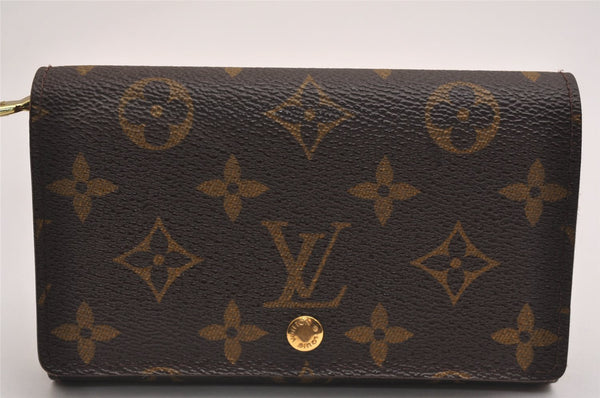 Auth Louis Vuitton Monogram Porte Monnaie Billets Tresor Wallet M61730 LV 3021J