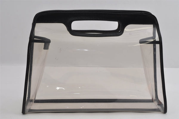 Authentic GUCCI Vintage 2in1 Hand Bag Vinyl Leather Clear 3022I