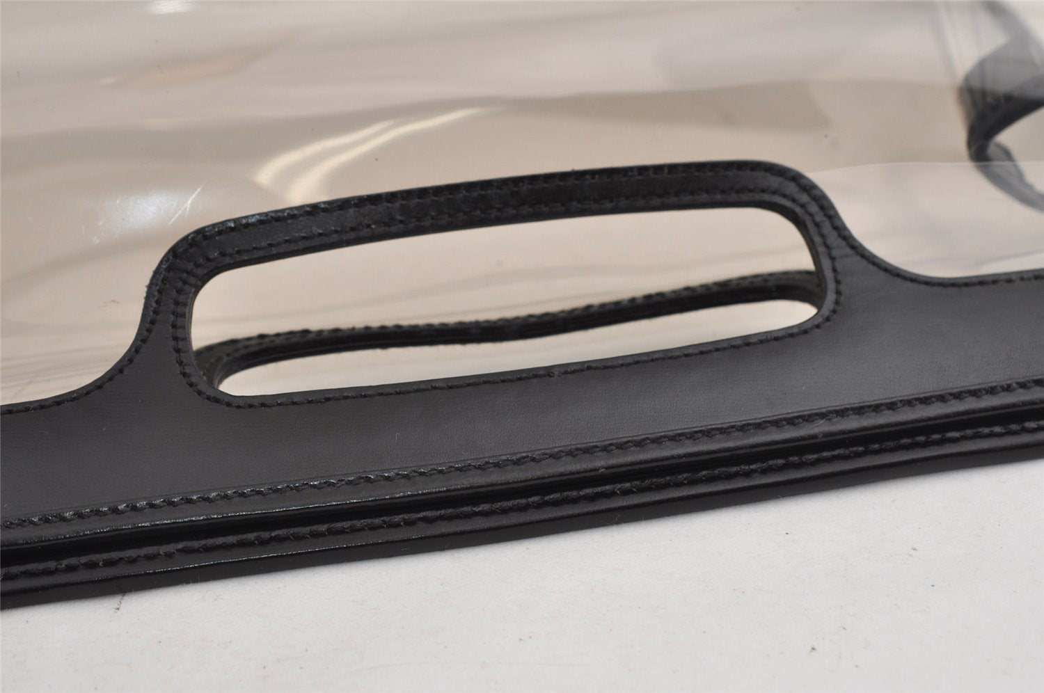 Authentic GUCCI Vintage 2in1 Hand Bag Vinyl Leather Clear 3022I