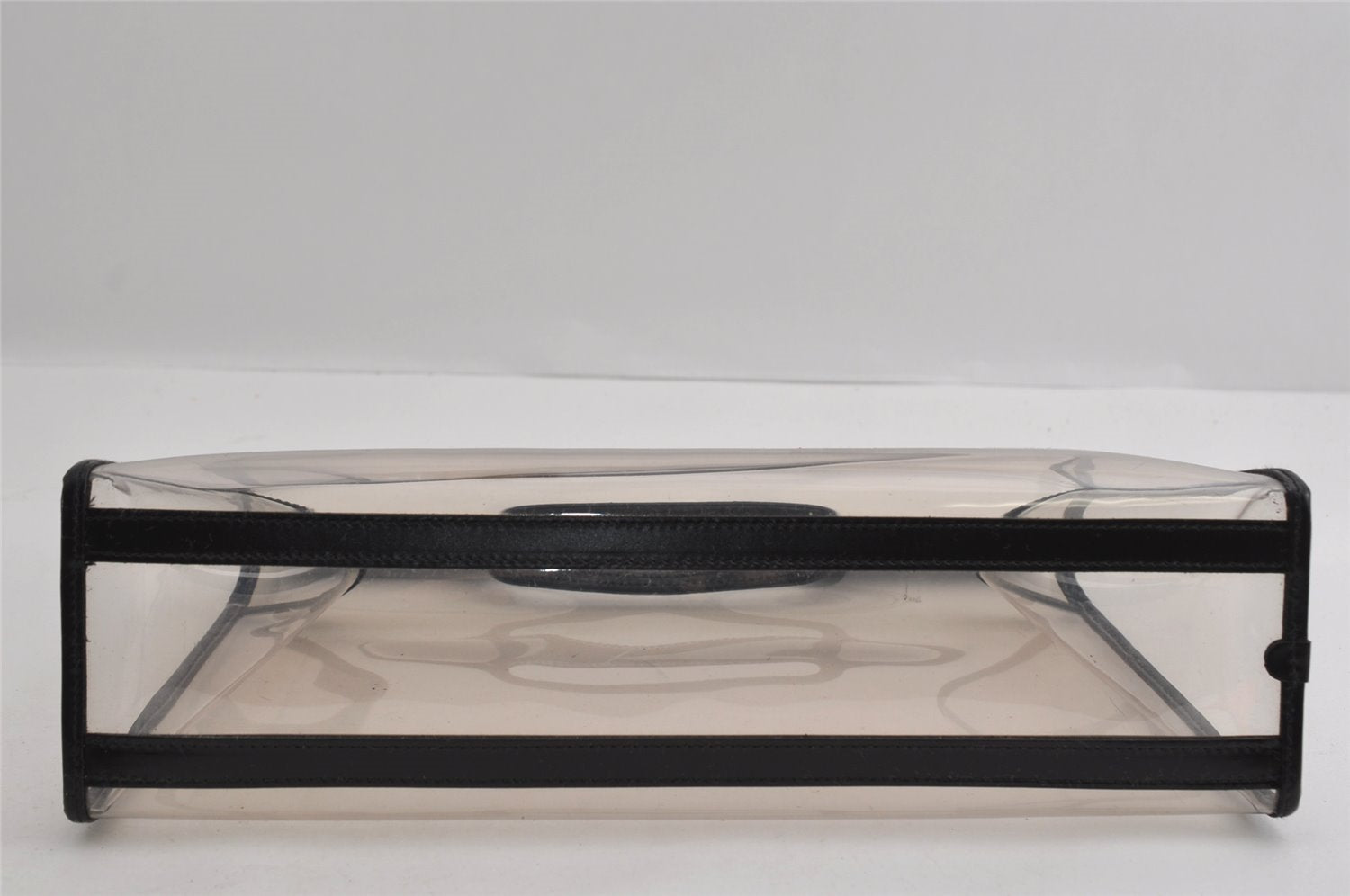 Authentic GUCCI Vintage 2in1 Hand Bag Vinyl Leather Clear 3022I