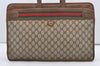 Authentic GUCCI Web Sherry Line Business Briefcase GG PVC Leather Brown 3022J