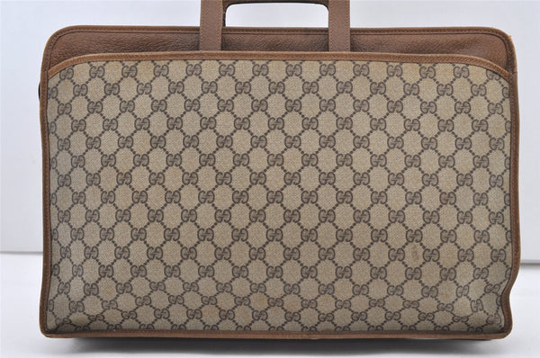 Authentic GUCCI Web Sherry Line Business Briefcase GG PVC Leather Brown 3022J