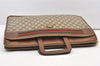 Authentic GUCCI Web Sherry Line Business Briefcase GG PVC Leather Brown 3022J