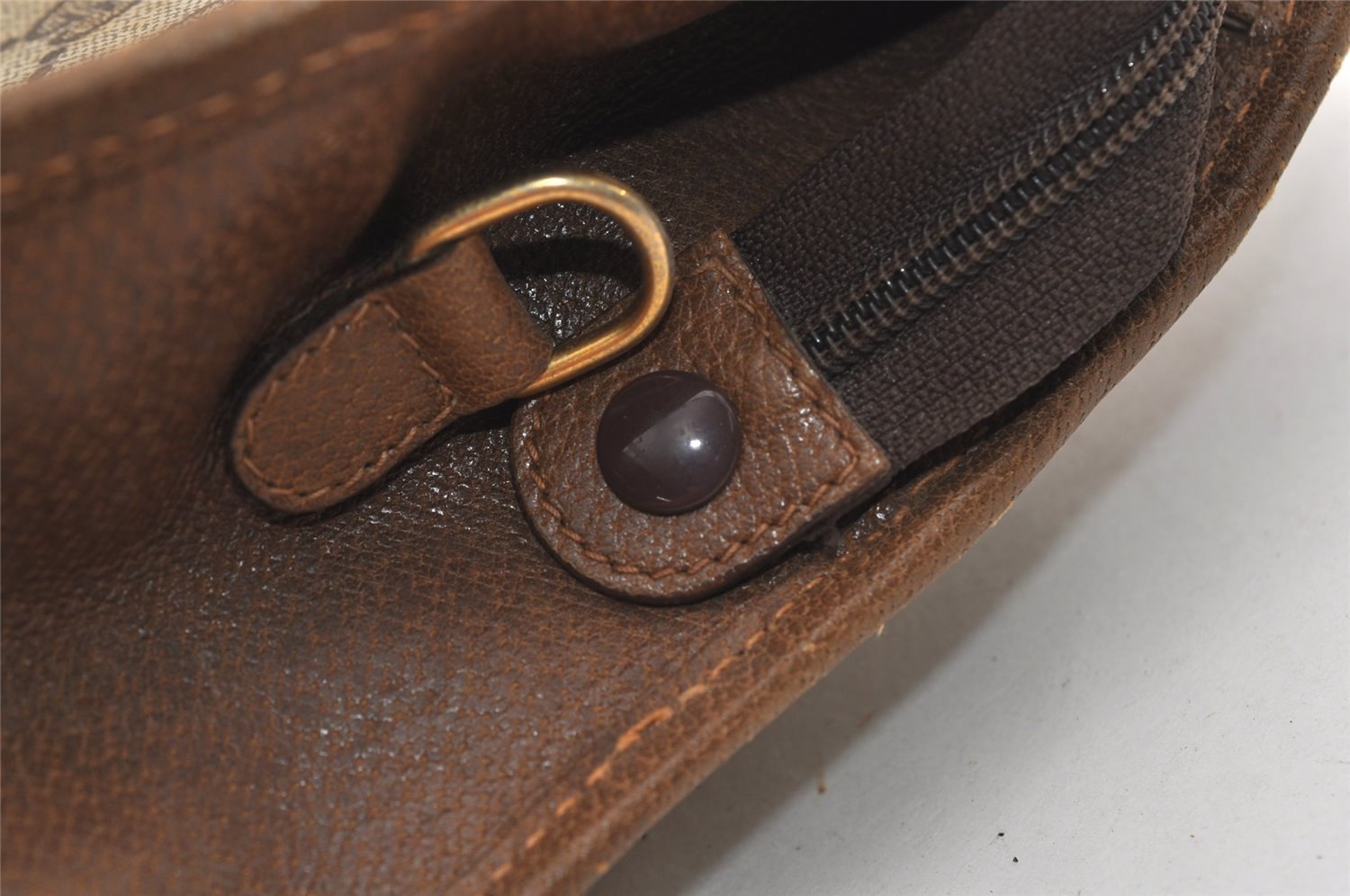 Authentic GUCCI Web Sherry Line Business Briefcase GG PVC Leather Brown 3022J