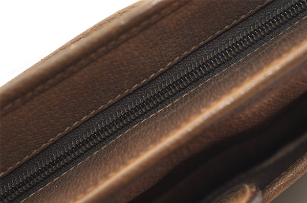 Authentic GUCCI Web Sherry Line Business Briefcase GG PVC Leather Brown 3022J