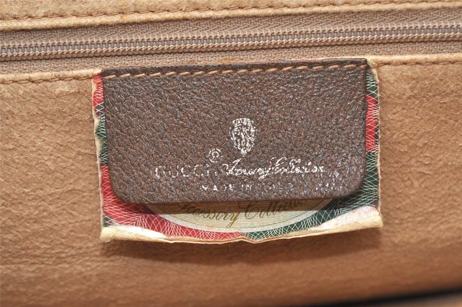 Authentic GUCCI Web Sherry Line Business Briefcase GG PVC Leather Brown 3022J