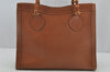 Authentic GUCCI Vintage Bamboo Shoulder Hand Bag Leather Brown Junk 3023J