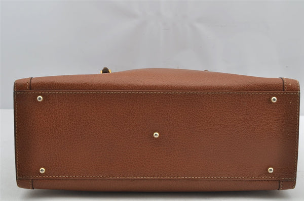 Authentic GUCCI Vintage Bamboo Shoulder Hand Bag Leather Brown Junk 3023J