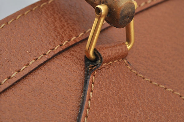 Authentic GUCCI Vintage Bamboo Shoulder Hand Bag Leather Brown Junk 3023J