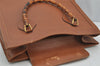 Authentic GUCCI Vintage Bamboo Shoulder Hand Bag Leather Brown Junk 3023J