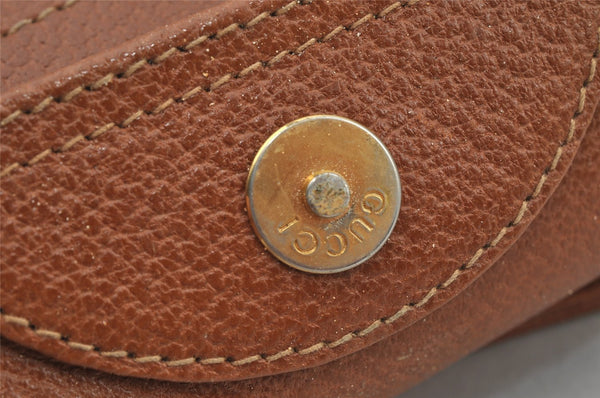 Authentic GUCCI Vintage Bamboo Shoulder Hand Bag Leather Brown Junk 3023J