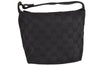 Authentic GUCCI Vintage Hand Bag Pouch Purse GG Canvas Leather 34080 Black 3025J